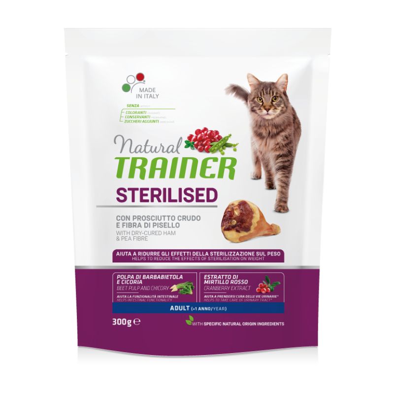 NATURAL TRAINER Cat adult HAM sterilizuotom su vytintu kumpiu 300g